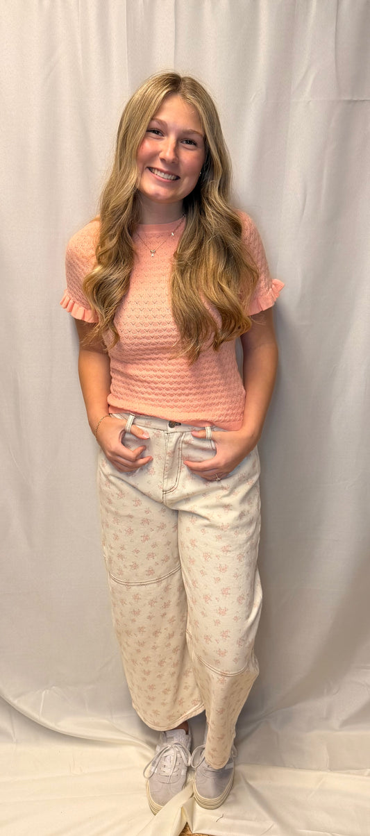 Magnolia Bloom Wide Leg Denim