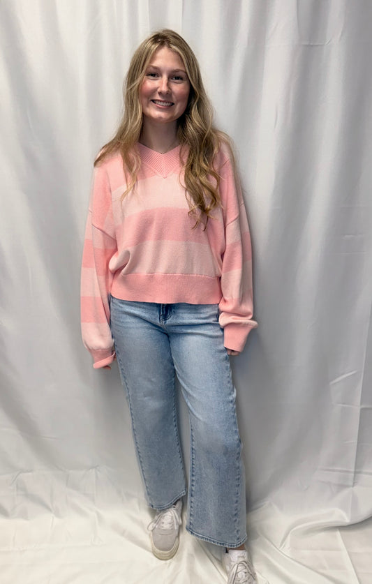 Blush Stripe Cozy Knit