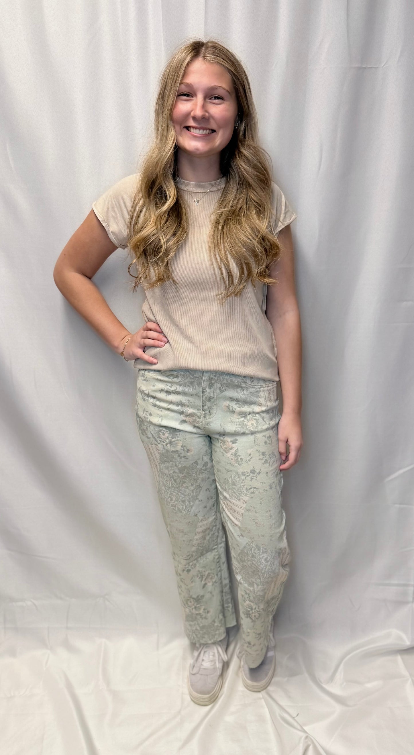 Sage Bloom Straight Leg Denim