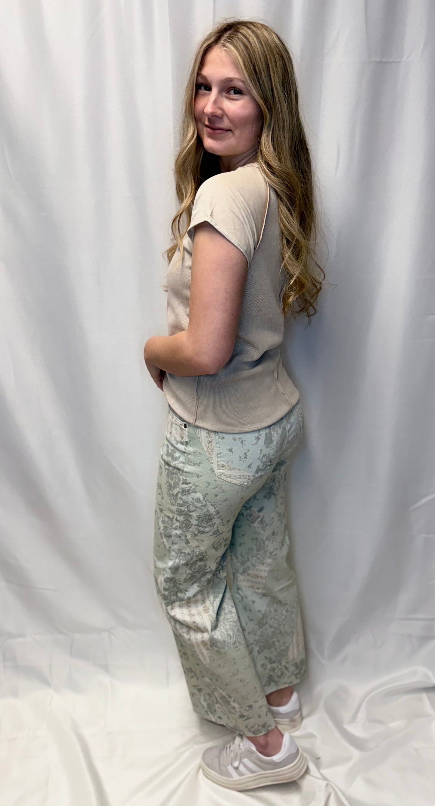 Sage Bloom Straight Leg Denim