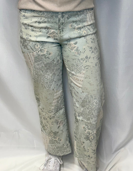 Sage Bloom Straight Leg Denim
