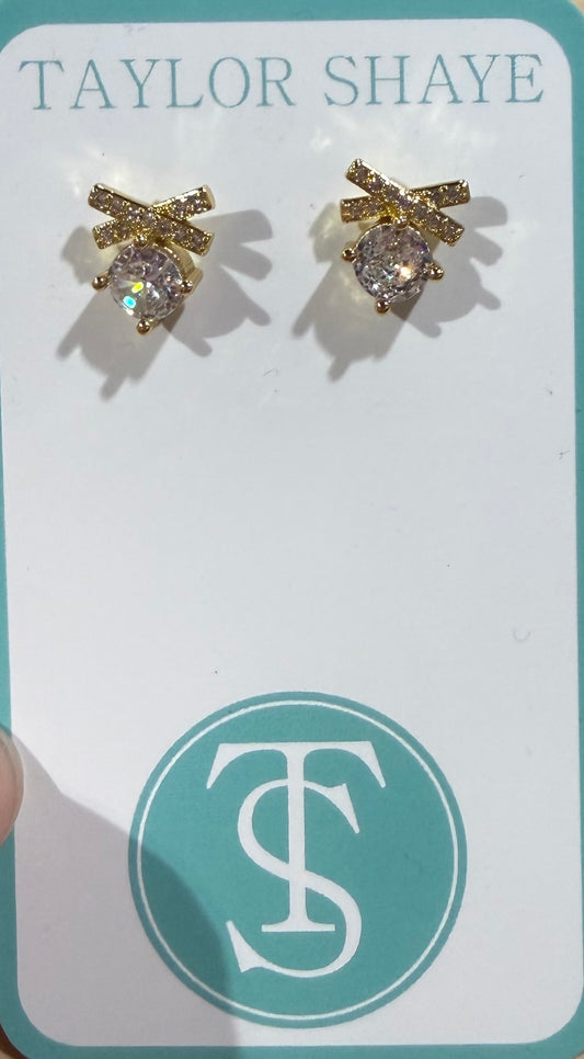 Golden Bow Studs